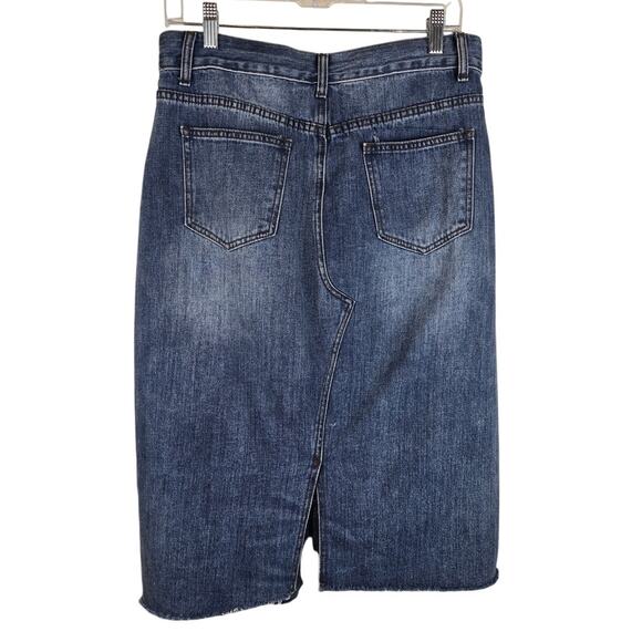 Hayden Los Angeles Athropologie Angle Button Fly Raw Hem Women's Skirt L - Picture 2 of 6